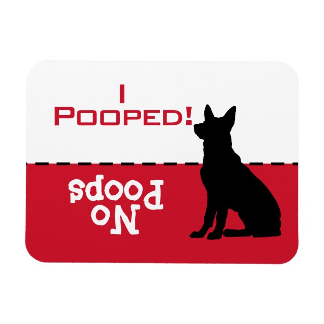 Hund måste gå Potty Poop Magnet, tyska Shepherd Magnet (Horisontell)
