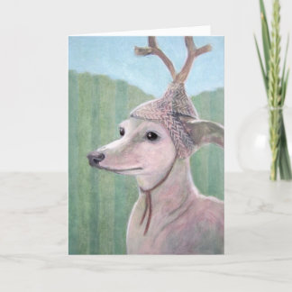 Hund med Antler-julkort Helgkort