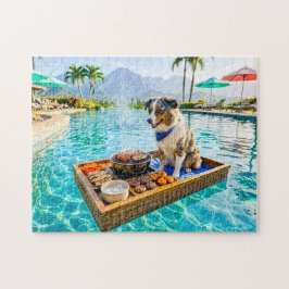 Hund med BBQ-grill-flotte Pussel