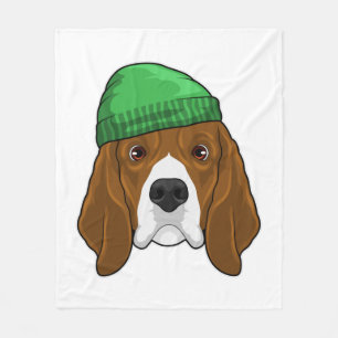 Hund med Beanie Fleecefilt