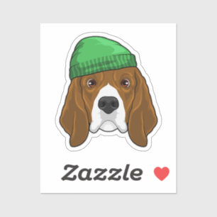 Hund med Beanie Klistermärken
