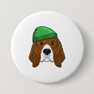 Hund med Beanie Knapp