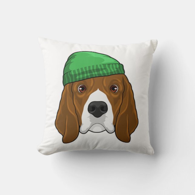 Hund med Beanie Kudde (Framsida)