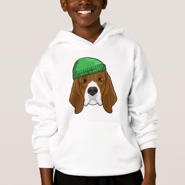 Hund med Beanie T Shirt (Framsida)