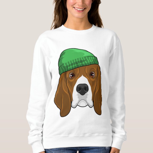 Hund med Beanie T Shirt (Framsida)