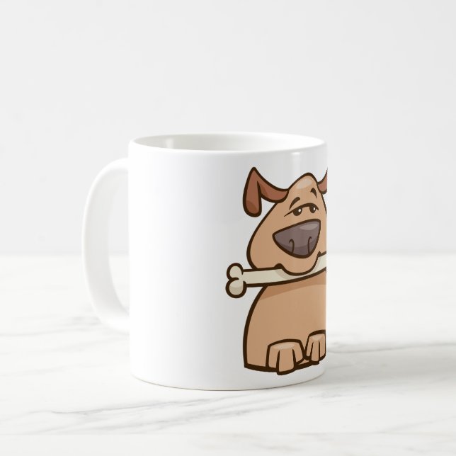Hund med ben kaffemugg (Framsida vänster)
