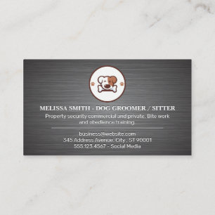 Hund med benets Logotyp Groomer Webbplats Visitkort