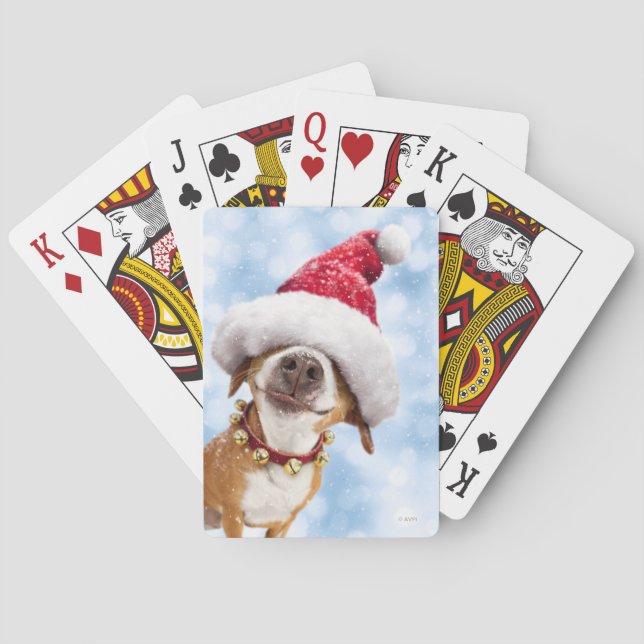 Hund med Big Santa Hat Casinokort (Baksidan)