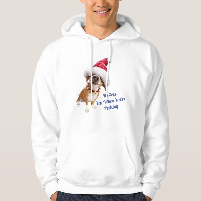 Hund med Big Santa Hat Hoodie (Framsida)