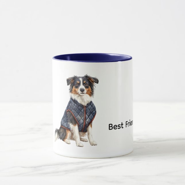 Hund med blå jacka mugg (Center)