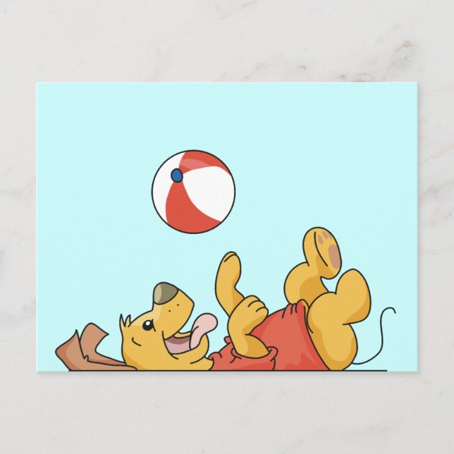 Hund med Boll-skjortor och-gåvor Vykort (Framsida)