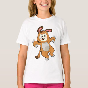 Hund med Bone som kanin T Shirt