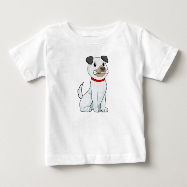Hund med Bone T Shirt (Framsida)