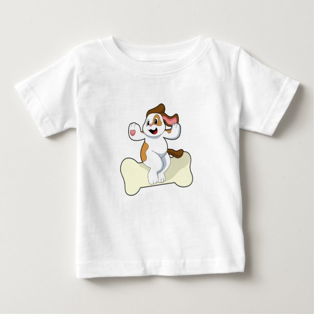 Hund med Bone T Shirt (Framsida)