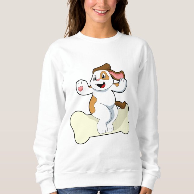 Hund med Bone T Shirt (Framsida)