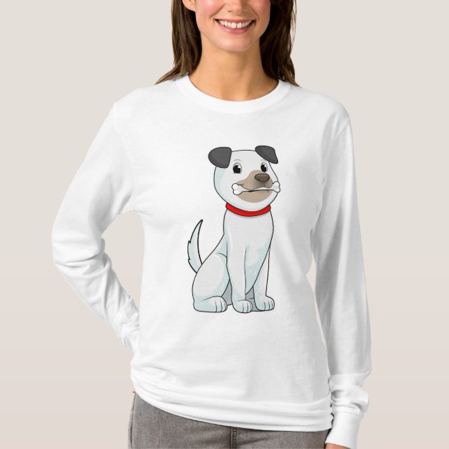 Hund med Bone T Shirt (Framsida)