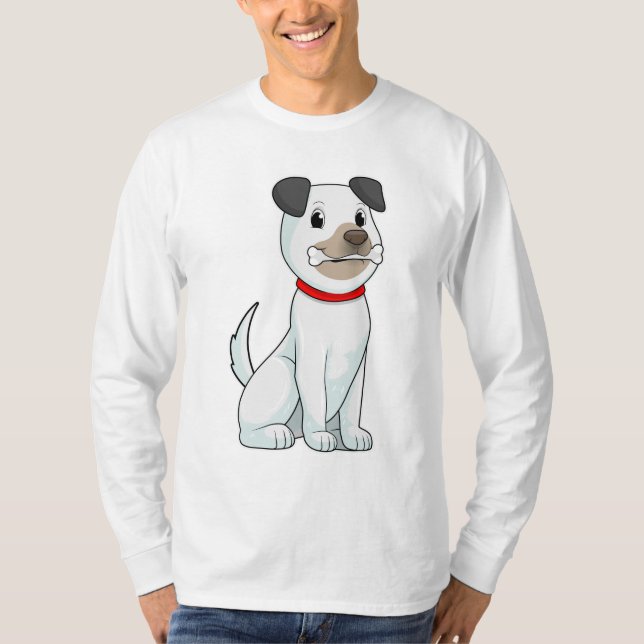 Hund med Bone T Shirt (Framsida)