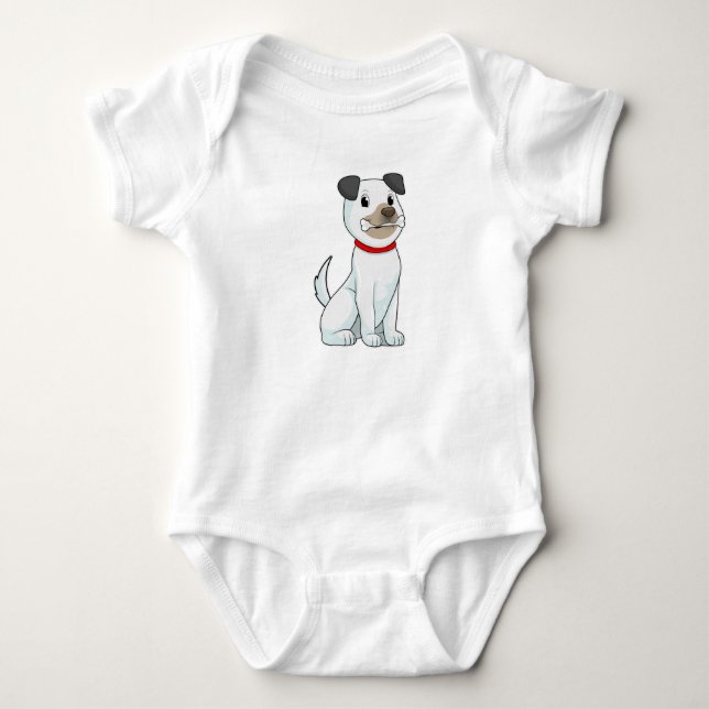 Hund med Bone T Shirt (Framsida)