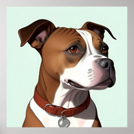 Hund med brun och vit Jacka och kolvar Poster