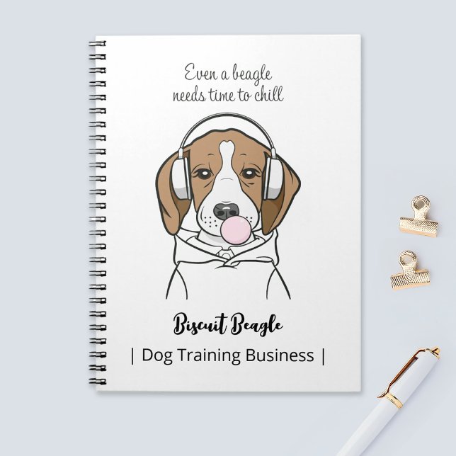 Hund med Bubblegum Cute Funny Beagle Anteckningsbok (Skapare uppladdad)
