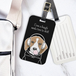Hund med Bubblegum Cute Funny Beagle Bagagebricka