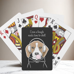 Hund med Bubblegum Cute Funny Beagle Casinokort