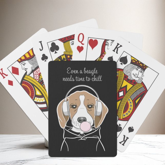 Hund med Bubblegum Cute Funny Beagle Casinokort (Skapare uppladdad)