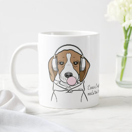 Hund med Bubblegum Cute Funny Beagle Jumbo Mugg