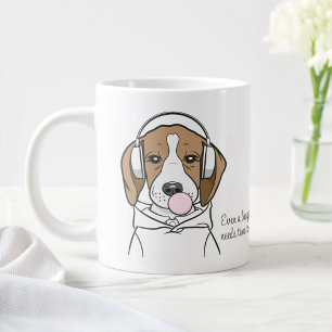 Hund med Bubblegum Cute Funny Beagle Jumbo Mugg