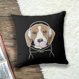 Hund med Bubblegum Cute Funny Beagle Kudde
