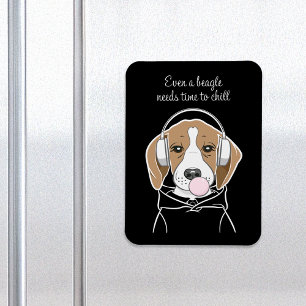 Hund med Bubblegum Cute Funny Beagle Magnet