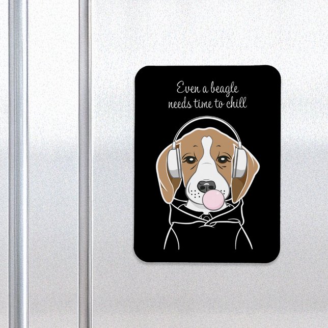 Hund med Bubblegum Cute Funny Beagle Magnet (Skapare uppladdad)