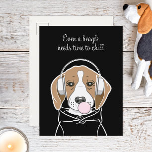 Hund med Bubblegum Cute Funny Beagle Vykort