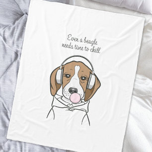 Hund med Bubblegum Funny Beagle Fleecefilt