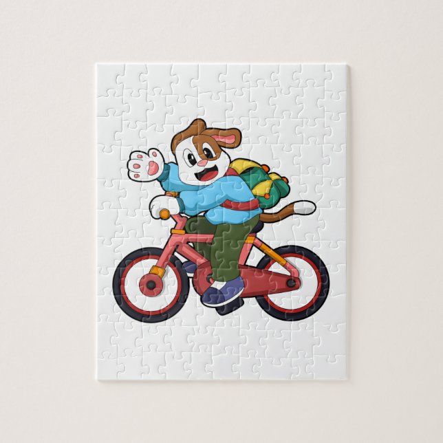 Hund med cykel pussel (Vertikal)