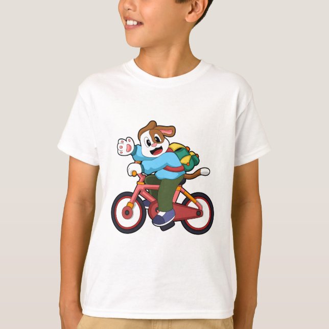 Hund med cykel t shirt (Framsida)