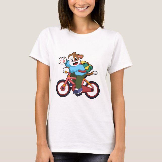 Hund med cykel t shirt (Framsida)