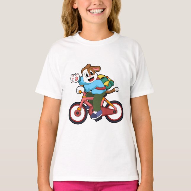Hund med cykel t shirt (Framsida)