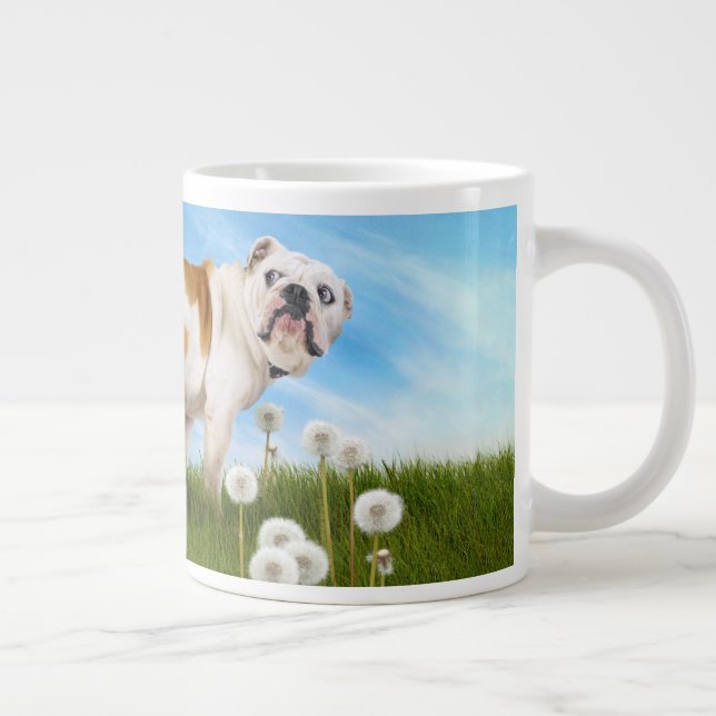Hund med Dandelion Jumbo Mugg (Höger)