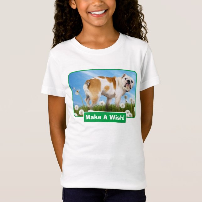 Hund med Dandelion T Shirt (Framsida)