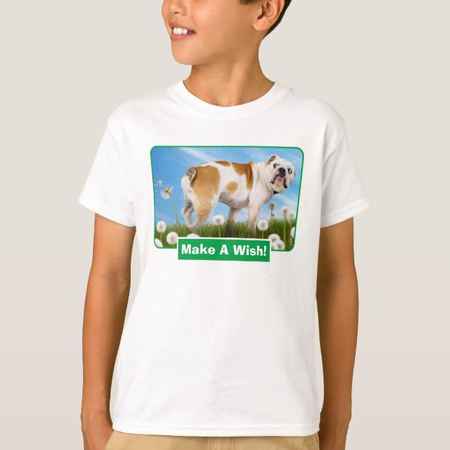 Hund med Dandelion T Shirt (Framsida)