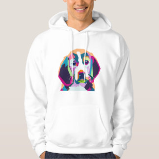 hund med färgstark hoodie