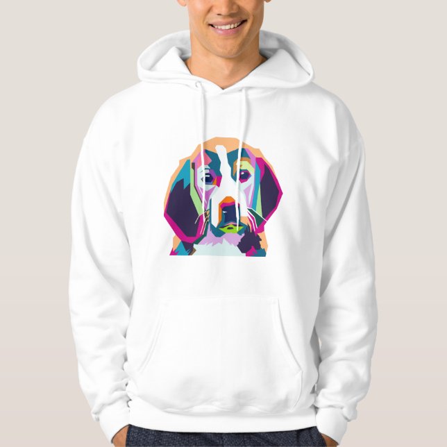 hund med färgstark hoodie (Framsida)