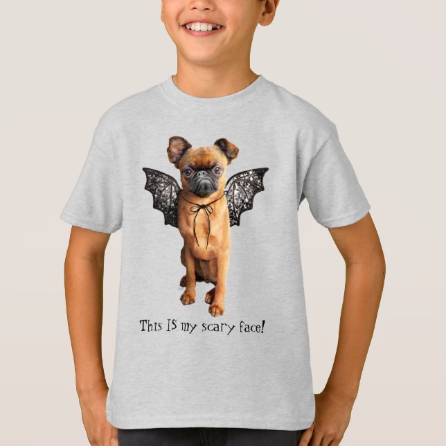 Hund med Fladdermus Vinge T Shirt (Framsida)
