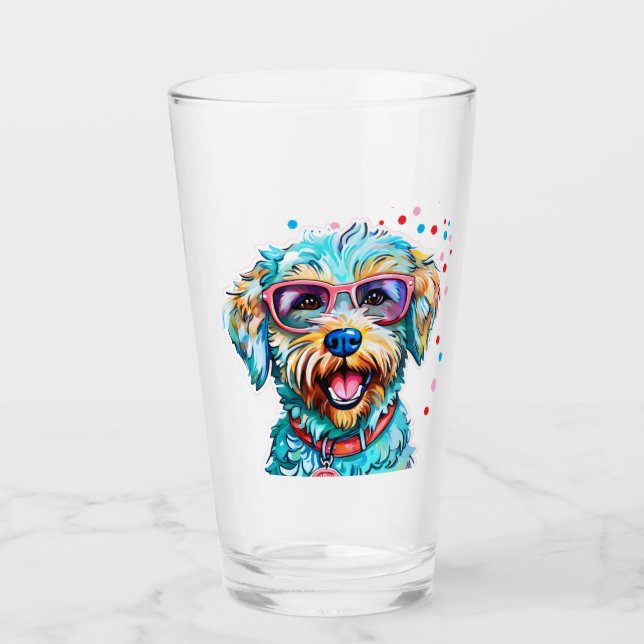 Hund med glasögon glaskopp (Framsida)