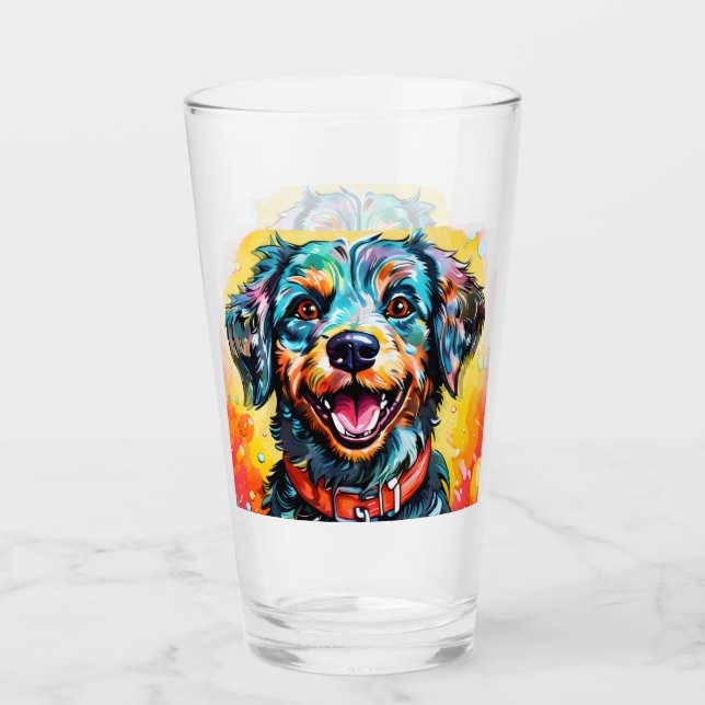 Hund med glasögon glaskopp (Framsida)
