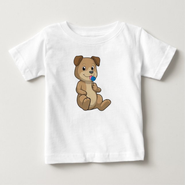 Hund med Godis Suckers T Shirt (Framsida)