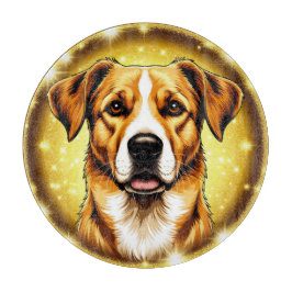 Hund med gyllene bakgrund