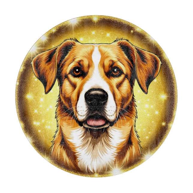 Hund med gyllene bakgrund (Framsidan)