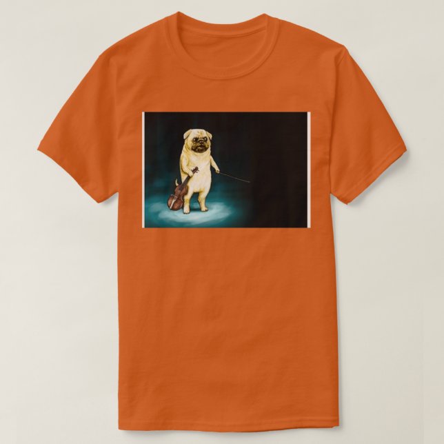 Hund med hans violin Mask T Shirt (Design framsida)